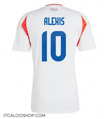 Chile Alexis Sanchez #10 Seconda Maglia Copa America 2024 Manica Corta